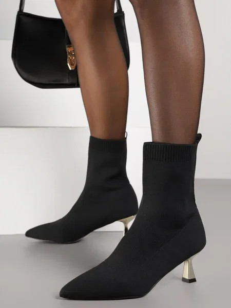 Botine Vamile cu argintiu negru