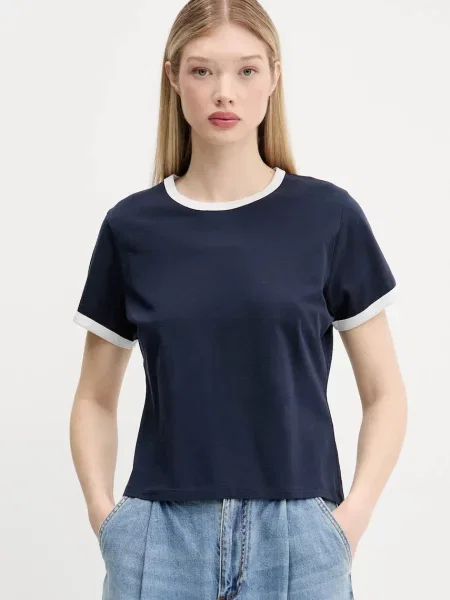 Тениска Abercrombie & Fitch дамска тъмносиньо