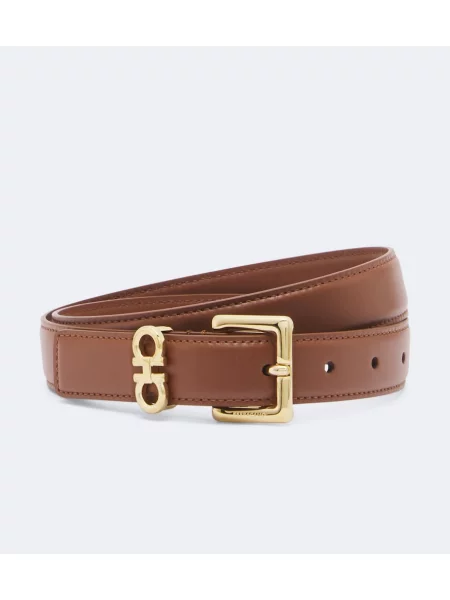 Cu centură curea Ferragamo din piele maro
