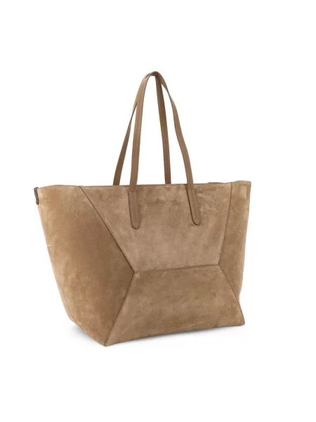 Shopperka Brunello Cucinelli skórzana brązowa
