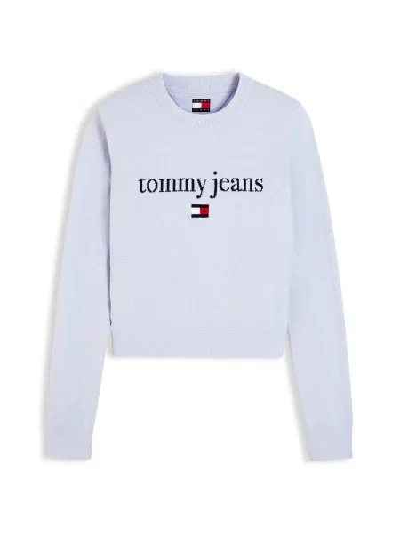 Tommy Jeans Pulover ESSENTIAL albastru marin / albastru deschis / roșu alb
