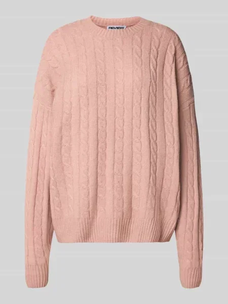 Sweter z dzianiny z wzorem warkocza Review