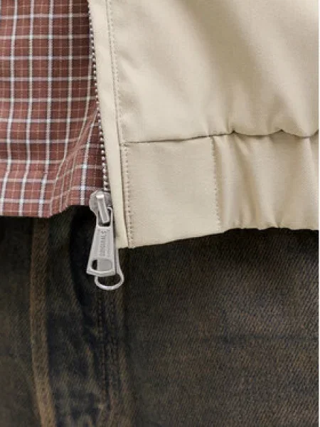 JACK & JONES Prehodna jakna JORCATSKILLS HARRINGTON svetlo rjava siva