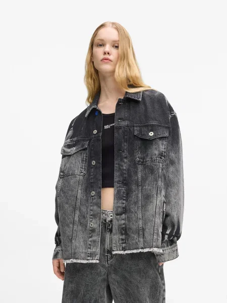 KARL LAGERFELD JEANS Geacă de primăvară-toamnă denim negru