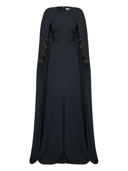 Rochie maxi Nissa din dantelă de costum negru