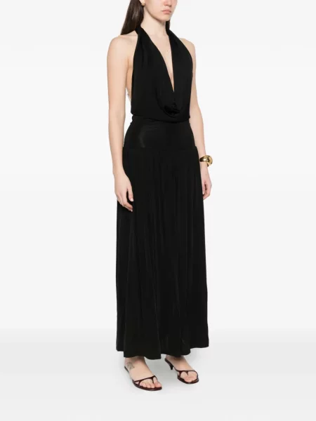 Maxi rochie maxi Aya Muse cu gât halter de costum negru