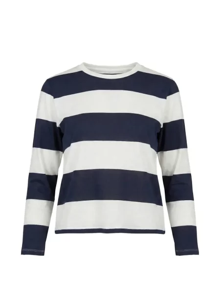 Lung tricou Cynthia Rowley cu dungi albastru