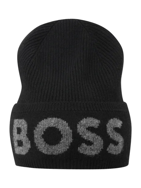BOSS Čiapka s prímesou vlny čierna