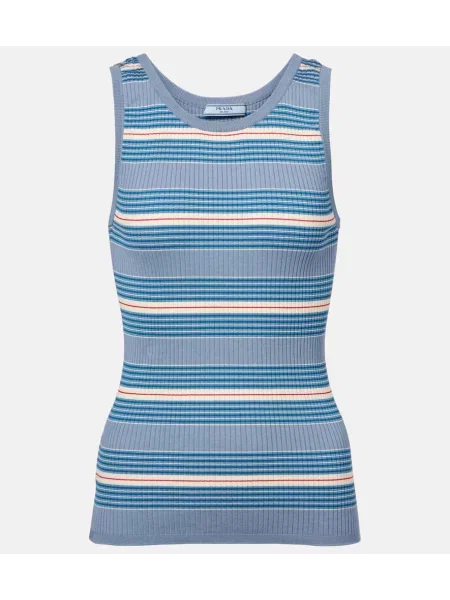 Top Prada tricotate albastru