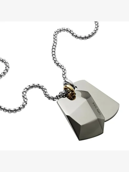 DIESEL Lánc Dog Tag ezüst