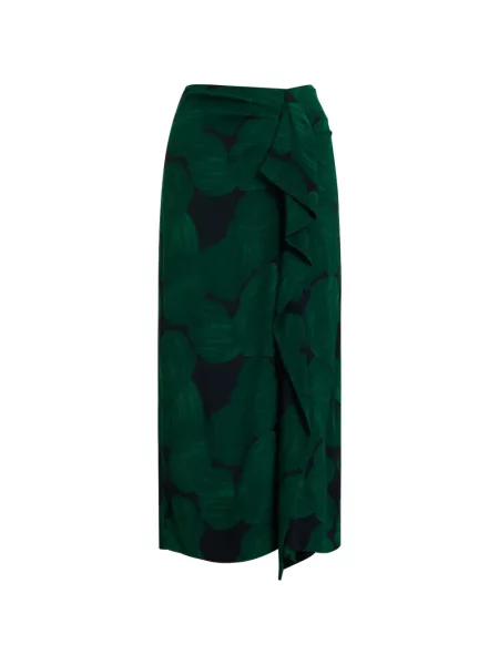 Fusta mini Essentiel Antwerp cu model floral cu imagine drapată verde