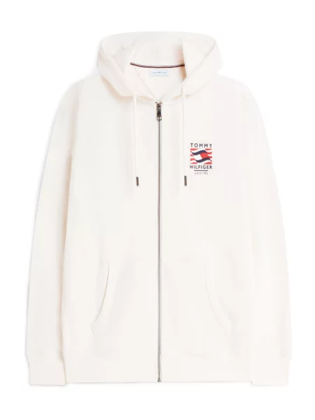 TOMMY HILFIGER Hanorac fildeş / bleumarin / cireș roșu