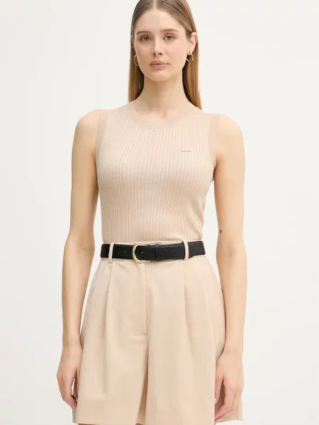 Lacoste top tricotat pentru femei din in bej