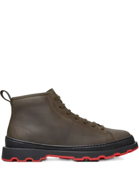 Botine Camper cu șireturi din piele biker verde