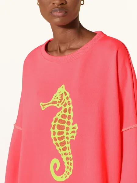 Miss Goodlife Mikina Oversize S Ozdobnými Kamínky neonově růžová / neonově žlutá