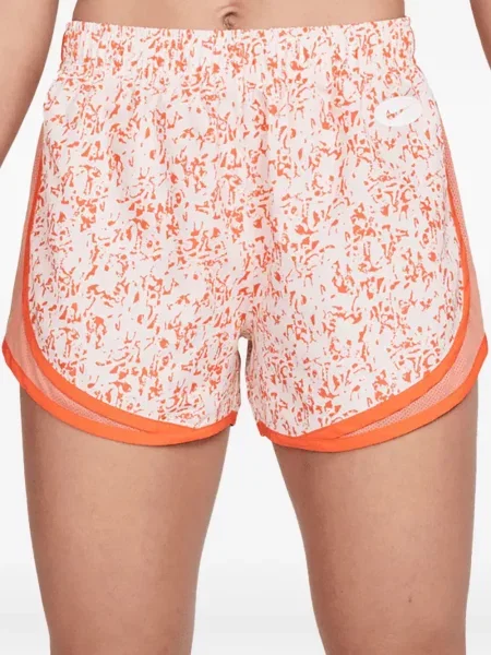 Pantaloni scurți Nike alergare cu talie înaltă în carouri albastru