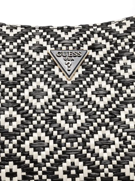 Crossbody torbica Guess upletena crna