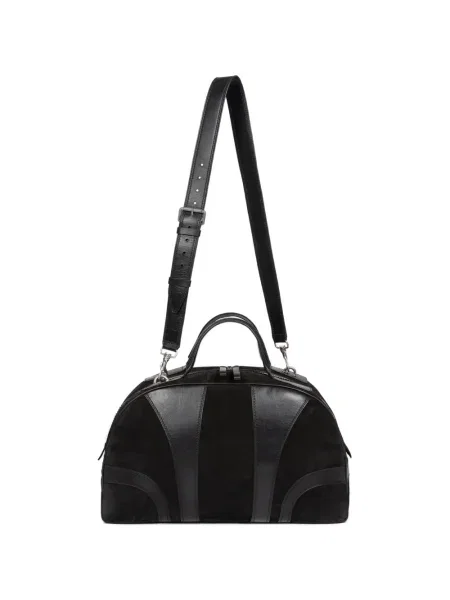 Geantă Dries Van Noten din piele de căprioară negru