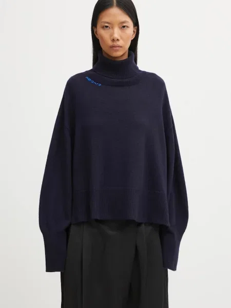 AXEL ARIGATO pulover din amestec de lână Maeve light cu guler negru