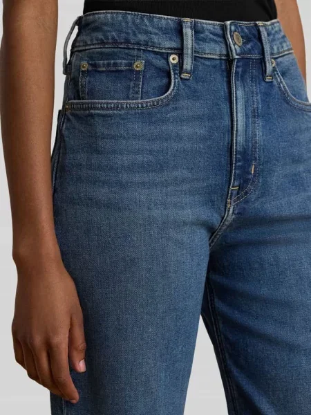 Jeansy o kroju straight fit z kantą Lauren Ralph Lauren niebieskie