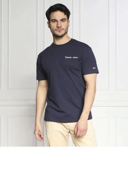 Tommy Jeans Póló LINEAR CHEST kék