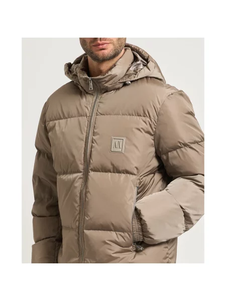 Armani Exchange Kurtki Mężczyzna L Kurtka z Kapturem brązowy