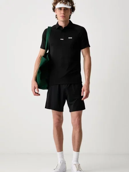 Tricou polo Boss Green negru