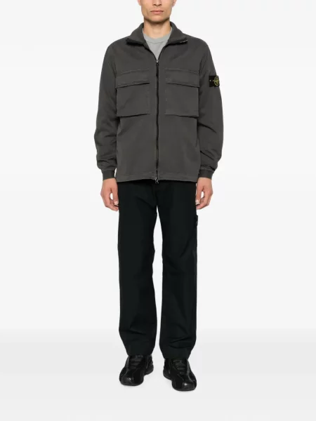 Geacă cămașă Stone Island cu strasuri gri