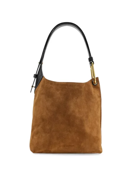 Geantă Marc Jacobs din piele de căprioară maro