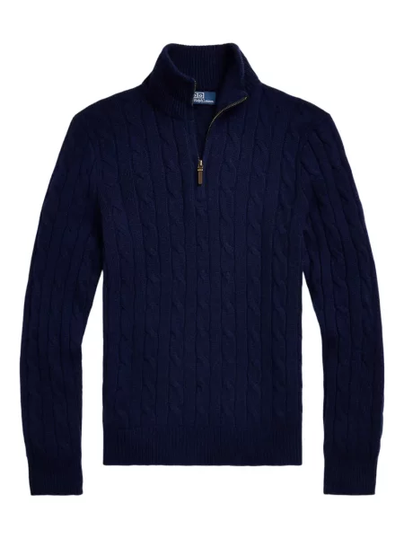 Vlněný zateplený svetr Polo Ralph Lauren modrý