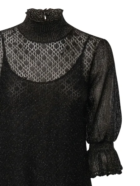 Rochie mini Chloé cu volane de costum negru