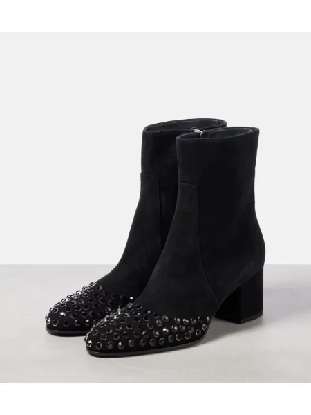 Cizme scurte Alaïa din piele de căprioară negru