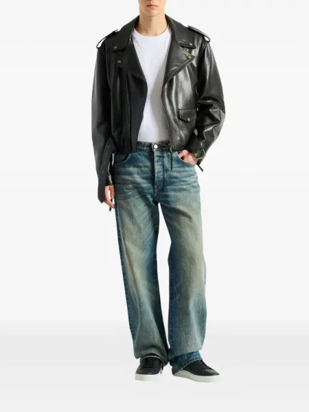 Geanta de piele Balmain negru
