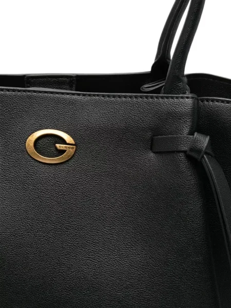Шопинг чанта Guess с автограф черно