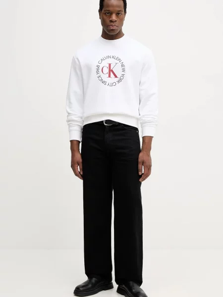 Calvin Klein Jeans bluza z nadrukiem biały