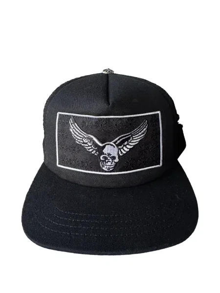 Căciulă Chrome Hearts cu motiv cu inimi negru