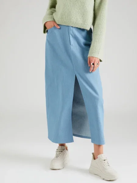 PIECES Fustă ASTA denim albastru