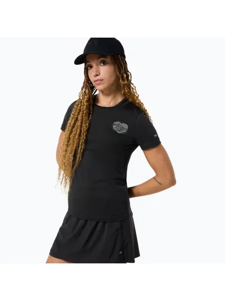 Koszulka super.natural Little Heartwood Tee jet black/feather grey czarna