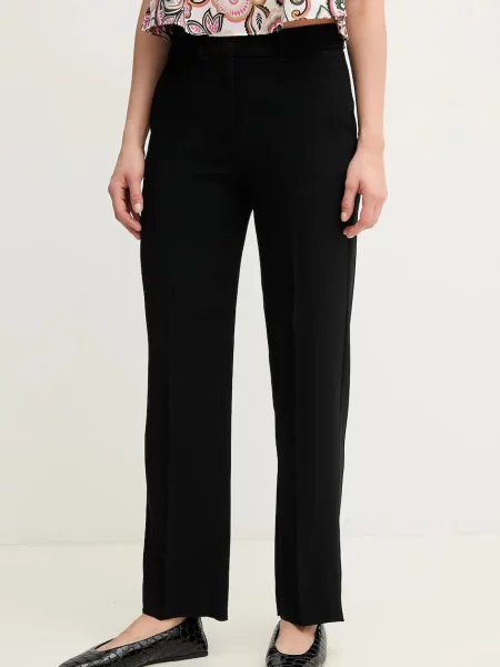 Marella pantaloni LELLO femei drept high waist negru