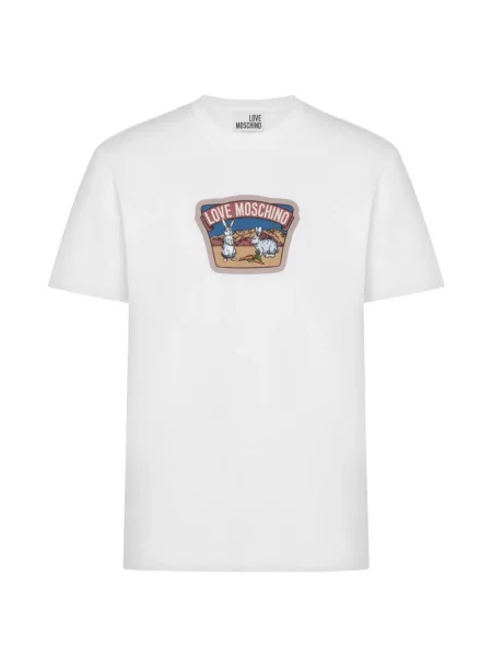 Tricou Love Moschino cu imagine alb
