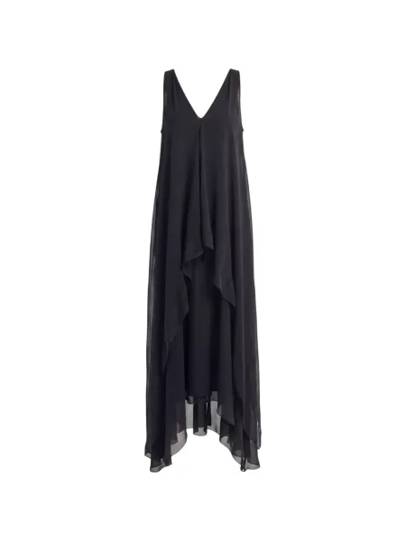 Rochie maxi Irina Schrotter asimetrică negru
