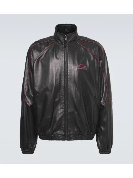 Usnjena jakna Balenciaga črna