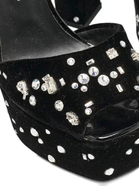 Sandale Giuseppe Zanotti de catifea negru