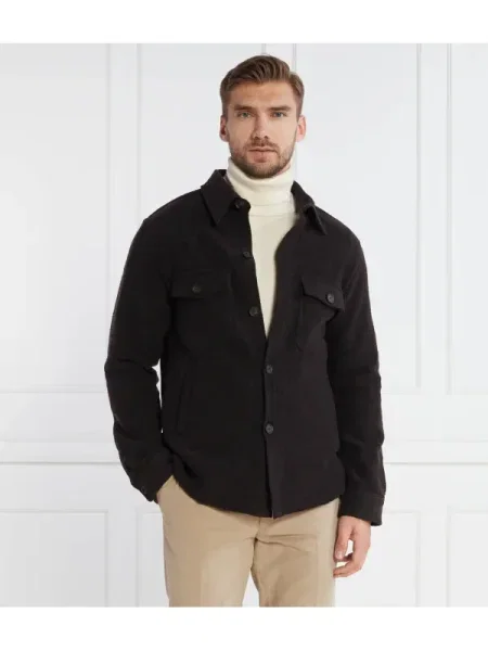Oscar Jacobson Cămașă Maverick Jacket cu adaos de lână maro