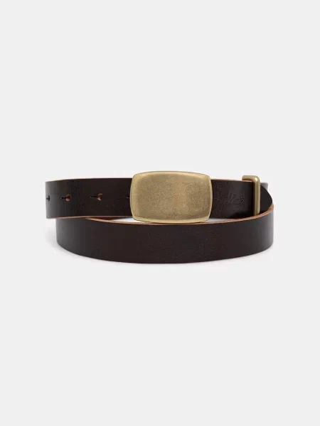 Levi's pásek dámský kožený PRESIDIO PLAQUE BUCKLE hnědý