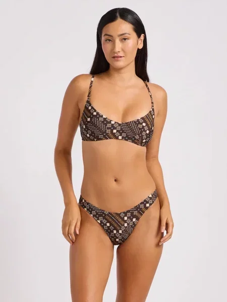 Seafolly plavková podprsenka Bralette hnědá