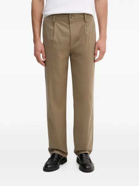Pantaloni Guess din țesătură twill