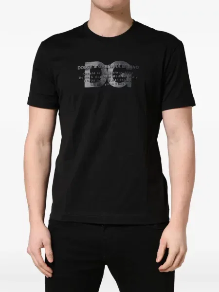 Tricou Dolce & Gabbana cu imagine cu decolteu rotund negru