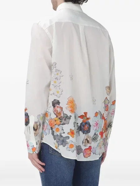 Cămașă Paul Smith cu model floral cu imagine alb