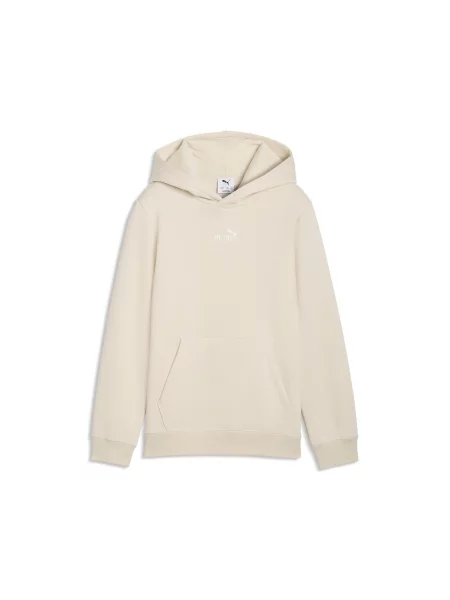 Młodzieżowa dzianinowa bluza z kapturem Essentials z logo PUMA biała